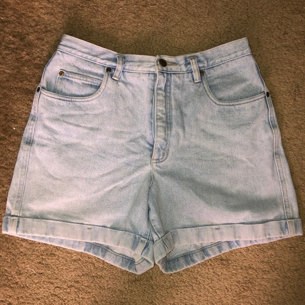 lizwear petite high waisted denim shorts
